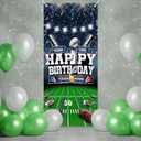 Football Happy Birthday Door Backdrop Banner American Football Victory Celebration Theme Door Decor for Football Fan Men Boys Girls Birthday Party Decorations Supplies 35.4x72.8in-BECKTEN