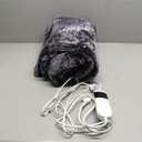 Electric Heated Blanket Throw 50''x60''Size Faux Fur Heating Blanket 10 Heating Settings, 1-8h Timer & Overheat Protection, Machine Washable, Soft Flannel and Sherpa Full Body Warmth (Black)