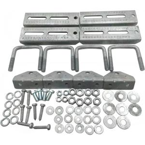 1 Set SHLPDFM L-Type Boat Trailer Bunk Bracket Kit 8" Galvanized Swivel Top Bunk Bracket Kit with Hardware for 2 x 3 Crossmember