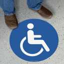 SmartSign "Handicap Symbol" SlipSafe Floor Sign, 9" x 9" Anti-Skid Reflective Vinyl, Made in USA