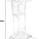47" Transparent Clear Acrylic Podium&Lectern Stand Portable with Storage Shelf, pulpits for Churches, for Speech, for Presentation, Shtender
