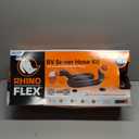 Camco RhinoFLEX 15-Ft Camper/RV Sewer Hose Kit - Features Clear Elbow Fitting w/Removable 4-in-1 Adapter - Connects to 3 Slip or 3/3.5/4 NPT Threaded Sewer Connection (39761)