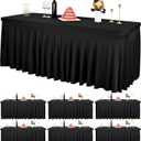6 Packs Black Spandex Table Clothes for 6 Ft Tables