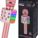 Bluetooth Karaoke Microphone Wireless: Karaoke Mic with Led Lights for Adults Kids Singing - Perfect Toys for Girls Birthday Gifts