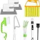8 Pcs Hand-held Groove Gap Cleaning Tools - Door Window Track Crevice Cleaning Brushes Blind Cleaner Duster, Window Magic Cleaning Brush for Shower Door, Car Vents, Air Conditioner, Keyboard