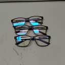 JJWELL 3 Pack Reading Glasses for Men Blue Light Blocking with Spring Hinge, Anti Eyestrain/Dryness/UV Large Wide Square Readers for Men, Two Tone Computer Reader Glasses Eyeglass(3.0 Strength) (3 Mixed Color(blue White Orange))