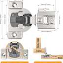 Chibery 4 Pack 9/16" Overlay 4D Concealed Hinges for Face Frame Door, Soft Close On/Off Switch, Self Closing, 105 Open Angle Concealed Stainless Steel Hinges for Framed Cabinet, Satin Nickel