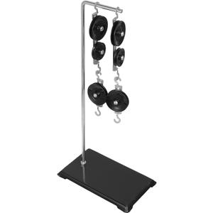 Metal Pulley Block Set with Stand, 13.4 Inch Physics Experiment Kit - Block and Tackle Pulley System for Science Project, Educational Laboratory Mechanics Equipment for Kids & Classroom