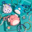 Horizon Group USA Original Squishmallows Archie The Axolotl Bracelet Kit, Friendship Bracelet Kit, Charm Bracelet Making Kit, Gifts for Girls, Squishmallows for Boys, Craft Kits