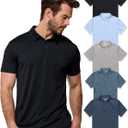 INTO THE AM Dri Fit Polo Shirts for Men 4XL Moisture Wicking Golf Polos Athletic Performance Mens Polo Shirts