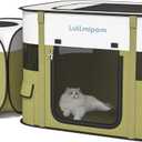 2-in-1 Foldable Cat Tent, Pop-Up Cat Play Tent with Breathable Mesh, Portable Collapsible Cat House for Indoor Cats, Suitable for Indoor & Light Outdoor Use
