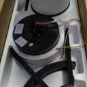 DLLT 72-Inch Ceiling Fan with Light: Farmhouse 8-Blade Black Wood Grain Indoor Outdoor Fans with Remote App Control Dimmable Light - Ultra Quiet DC Motor Reversible 6 Speed Timer