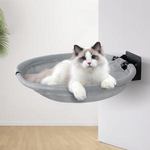 Wall Mounted Cat Hammock, Foldable Cat Bed with Breathable Fabric, Large, Holds Up to 30 lbs for Sleeping, Playing, Climbing and Lounging (1 Pack)