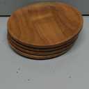 NIRMAN Acacia Wood Dinner Plates Set of 4 for Dishes Snack, Dessert Natural Wood Plates Serving Dinnerware Plate for Dinner (8" x 8" x 0.75")
