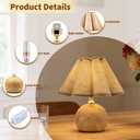 Small Vintage Lamp Mini Table Lamps for Kitchen Counter with | 3 Color Temperatures | 2 Bulbs | for Nightstand Bedside End Table, Bedroom Living Room, Small Spaces
