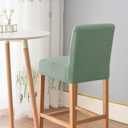 Gollense Bar Stool Covers Set of 4 Stretch Jacquard Barstool Slipcovers Washable Dining Chair Seat Covers with Back Removable Pub Counter Tall Chair Protectors for Kitchen Island Chairs (Light Green)