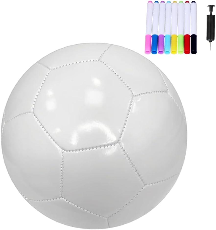 Soccer Ball Size 5 Pure Color DIY Kids Gift Painting Together with 8 Painting Pens and Air Pump