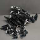 Crowye 80 Pcs Christmas Village Trees Bottle Brush Christmas Trees with White Plastic Base for Xmas Crafts Table Decor, 6 Sizes(Dark Green)