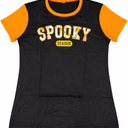 HQP Halloween Teacher Shirts Women Halloweentown Tee Shirt Ghost Reading T-Shirt Spooky Season Halloween Graphic V Neck Tops Size L