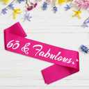 2 x 60 & Fabulous Birthday Sash, 60th Birthday Gifts idea for women, Funny 60th Birthday Party Suppiles, Hot Pink+ Silver(60 & Fabulous)