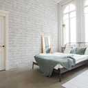 Coavas Peel and Stick Wallpaper Brick 17.7x118.1 Inches White Gray Removable Wallpaper Peel and Stick Self Adhesive Faux Brick for Bedroom Backsplash Laundry Room Accent Walls