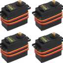 4-Pack Servo Motor MG995 Control Angle180 Metal Gear Servo 13KG Digital High Speed Torque Servo Motor for DIY Smart Robot Toys RC Toy Car Model Helicopter RC Boat