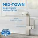 Gerber Mid-Town Single Handle Kitchen Faucet with Pull-Out Sprayer – Contemporary Architectural Style, 360-degree Swivel Spout, Dual Spray, Easy 1-Hole Install in Stainless Steel, D404562SS