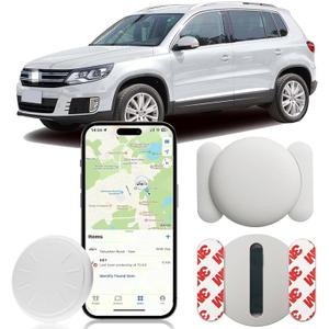 Mini GPS Tracker for Vehicles No Monthly Fee Magnetic GPS Tracker Full USA Coverage Hidden Car Locator Works with Apple Find My(iOS Only) with Magnetic Waterproof Case. (White)
