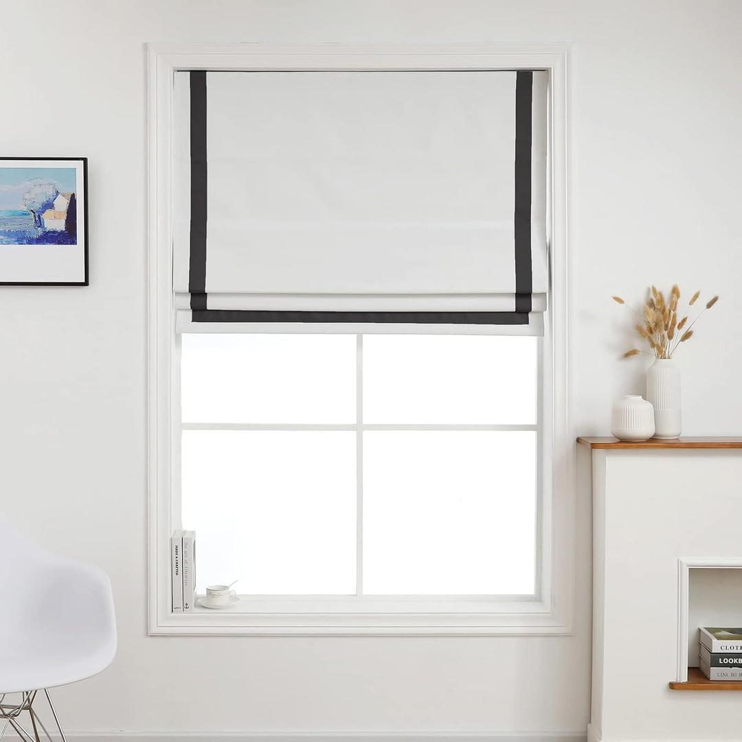 Everyday Celebration Greenwich Blackout Cordless Roman Shade, 39"x64" Black