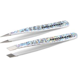 Tweezerman Hollygraphic Micro Mini Slant & Point Tweezer Set - Eyebrow Tweezers for Women and Men