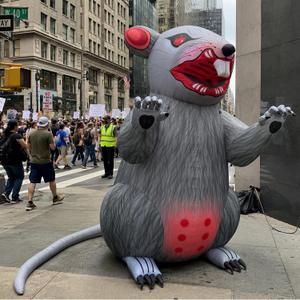 13Ft Inflatable Scabby the Rat Balloon with Blower for Union Protest, Commercial Grade Material： Made from durable 420D Oxford fabric with reinforced stitching for long-lasting outdoor use