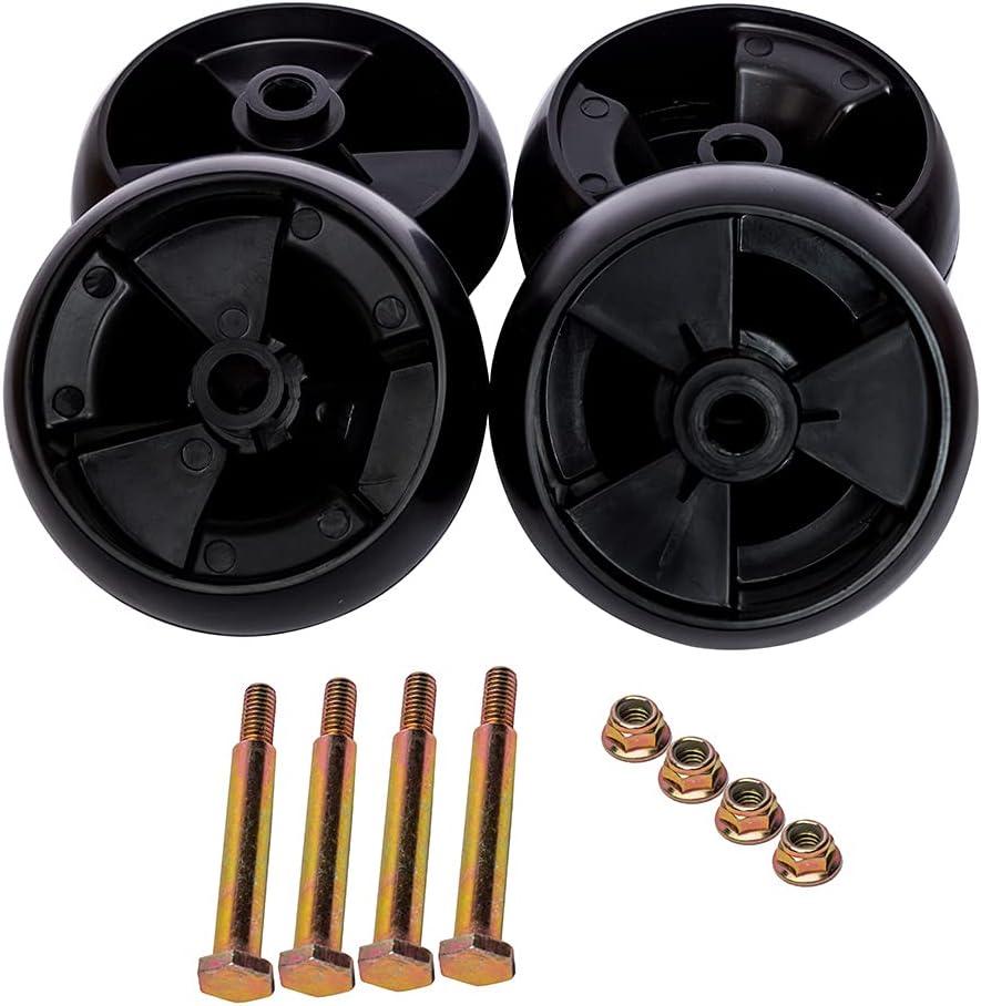 4 Pack lawn mower Deck Wheels Replacement MTD 734-04155 Toro 112-0677 Fit for Craftsman Husqvarna Cub Cadet