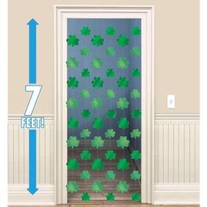 Amscan Lucky Irish Green St. Patrick's Day Shamrock Foil String Party Decoration, Foil, 7', Pack of 6