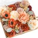 Lookein Artificial Flowers for DIY Wedding Decoration Bridal Bouquet Table Centerpieces Flower Garland Flower Arrangement, Exquisite Terracotta (11" x 10" x 2.25")