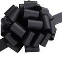 Large Black Ribbon Pull Bows - 9" Wide, Set of 6, Halloween Decor, Christmas, Funeral, Mourning, Fundraiser, Reception, Anniversary, Decoration, School, Office