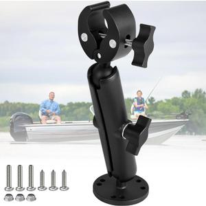 Trolling Motor Stabilizer Mount, 360 Adjustable, for Minn kota Terrova/Riptide Terrova/Ulterra/PowerDrive, Tough-Claw Boat Trolling Motor Shaft Reduces Bounce, Max to 1.5" Diameter Bar