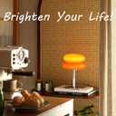 Glivpny Mushroom Lamp Table Lamp, Mid Century Modern Bedroom Lamps(Red)