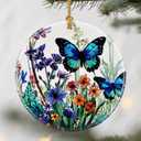 Wildflower & Butterfly Christmas Ornaments: Christmas Tree Ornaments, Holiday Decor, Stocking Stuffers, Gift Ideas, Xmas Gifts, Gifts for Mom & Perfect for Butterfly Lover, Flower Lover