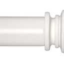 SIMEWIN White Curtain Rods for Windows 28 to 48 Inches Adjustable Decorative 1 Inch Diameter Single Window Curtain Rod Set with Classic Finials, White Finishing