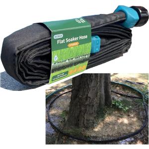 2025 Flat Soaker Hose 10 ft for Garden, 10' Linkable Drip Hose Diy Garden Irrigation System Saving 80% Water, Dual-layer Leak-free Design Water Hose with Holes