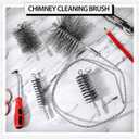 5 Pcs Pipe Cleaning Brush Set Sweep Brush with Flexible Rods 4 Stainless Steel Pipe Brushes Chimney Cleaning Kit with Standard End Fitting for Auto Parts, Bottles, Tubes, Hearth Fireplace