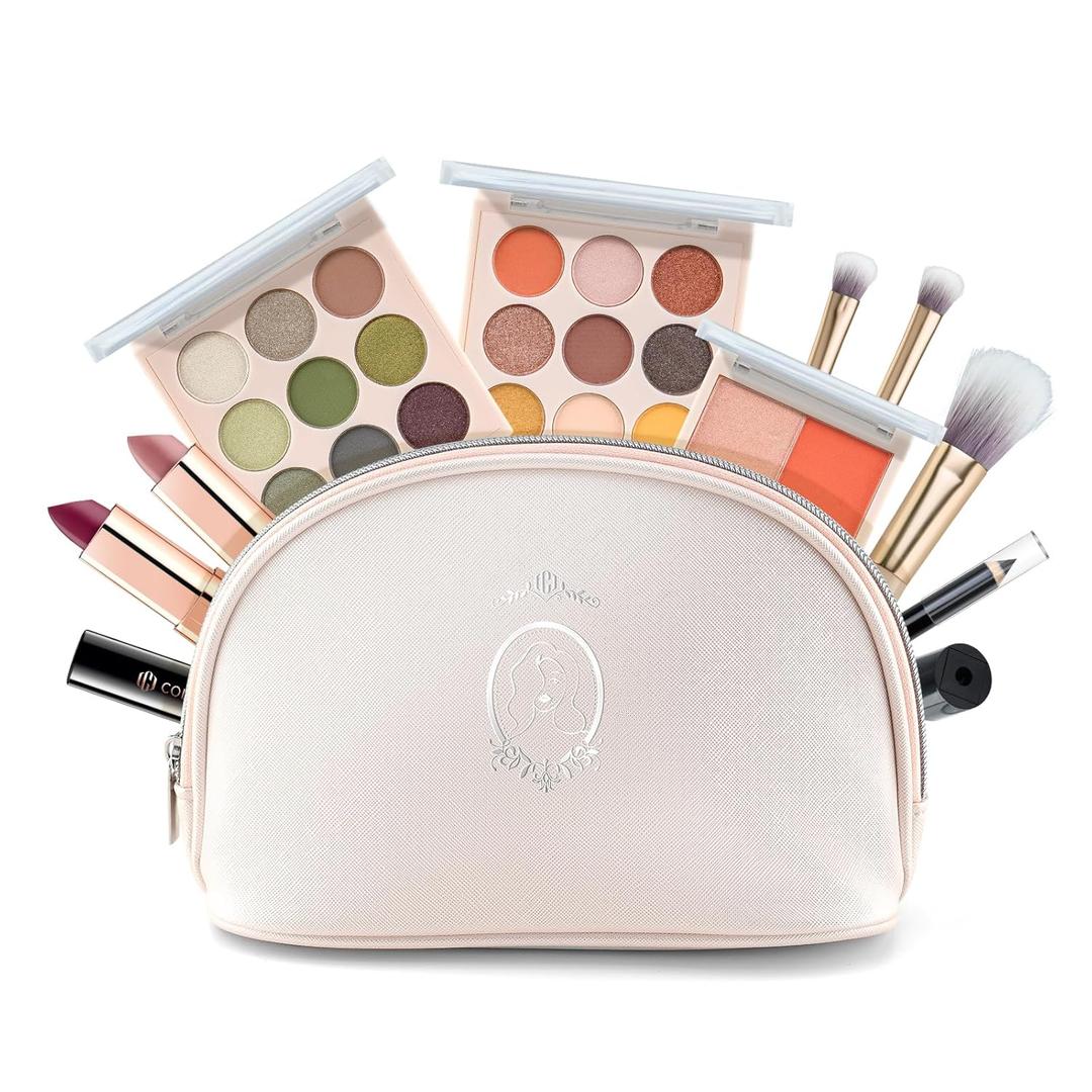 Color Nymph Makeup Kits For Teens Girls | All In One Make up Set With Cosmetics Bag | Included Eyeshadow Blush Lipstick Lip Pencil Eye Pencil Brush Mascara | Travel Friendly Makeup Bag Design
