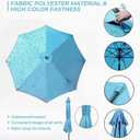9ft Patio Umbrella Replacement Canopy Only,Outdoor Table Market Yard Umbrella Top for Outdoor Umbrella Canopy with 8 Ribs (Sky Blue)