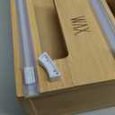 Rae Dunn Bamboo Bag Organizer for Kitchen Drawer - Durable Wood Organizer for Kitchen Storage - Holds Gallon, Quart, Snack, Sandwich Size Baggies, Plastic Wrap and Foil