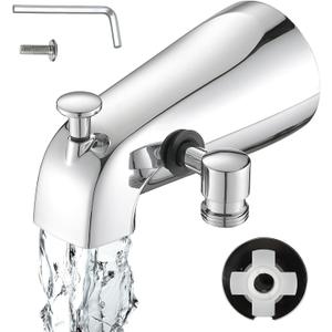Slip On Tub Spout with Diverter & Integrated Shower Hose Connection for Convenient Water Control, Bathtub Faucet Spout Replacement, Fits 1/2" Copper Tube, Hex Wrench Included, Easy to Install