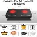 VBGK Electric cooktop,110V 24 inch 2 Burner Electric Cooktop,Built-in and Countertop Stove Top,2200W Stove,9 Power Levels, Kids Lock & Timer,LED touch control,Overheat Protection