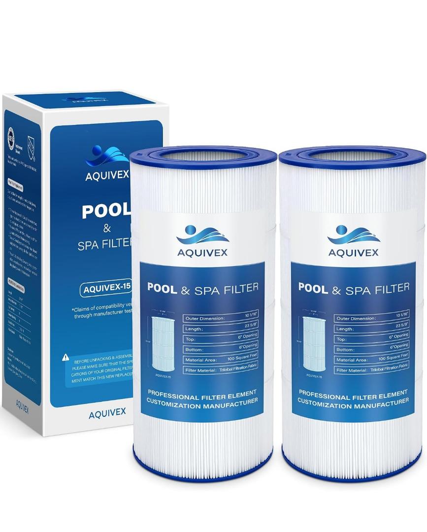 CCRP100 Pool Filter Cartridge, Compatible with Pentair Clean & Clear 100, 160316, EC-160316, Pentair Clean and Clear RP 100, 160354, EC-160354, R173215, Pleatco PAP100, Unicel C-9410, 2 Pack
