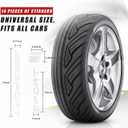 Ziciner 14 Pcs Car Decal Stickers, Auto Sport Emblem Reflective Stickers, Racing Sport Logo Waterproof Decals for Car Truck Wheel Rim Stripe Rear Bumper and Mirror Laptop Decoration (White)