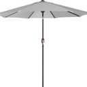 Blissun 9' Outdoor Patio Umbrella, Outdoor Table Umbrella, Yard Umbrella, Market Umbrella with 8 Sturdy Ribs, Push Button Tilt and Crank (Grey)