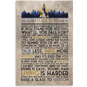 ARTJHCHYNB Hamilton Poster Lessons That Hamilton Taught Me Musical Inspirational Canvas Wall Art Aesthetic Decorative Painting Living Roomstyle 12x18inch(30x45cm)